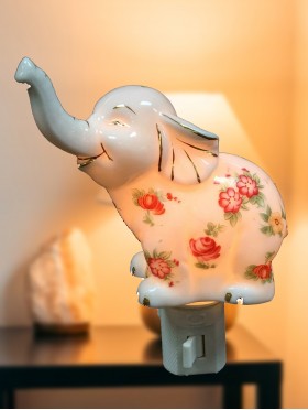 Porcelain Elephant Night Light With Gift Box